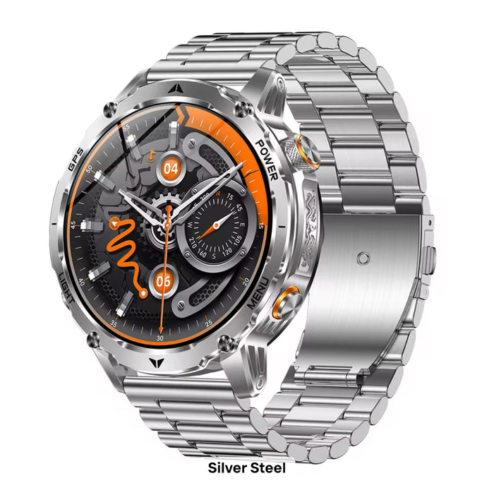 VECTIX Sentinel — Rugged Smartwatch — Silver Steel